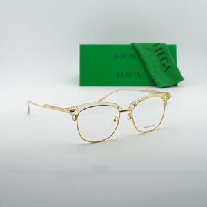 Bottega Veneta BV1011OA 004 Square Eyeglasses - Gold/Beige